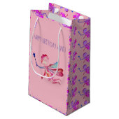Roze Fairy Waterverf Tekening Custom Gift Bag Klein Cadeauzakje (Achterkant Gekanteld)