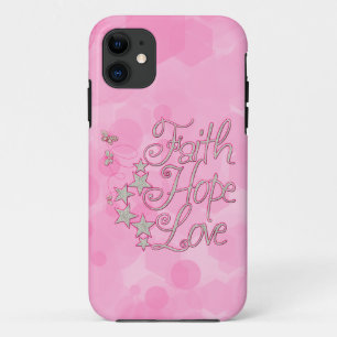 Roze Faith Hope Butterflies Stars Virtuals iPhone 11 Hoesje