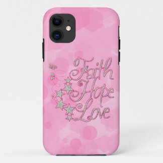 Roze Faith Hope Butterflies Stars Virtuals iPhone 11 Hoesje