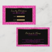 Roze Fake Glitter Goud Accenten Visitekaartje (Voorkant / Achterkant)