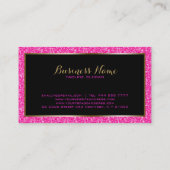 Roze Fake Glitter Goud Accenten Visitekaartje (Achterkant)