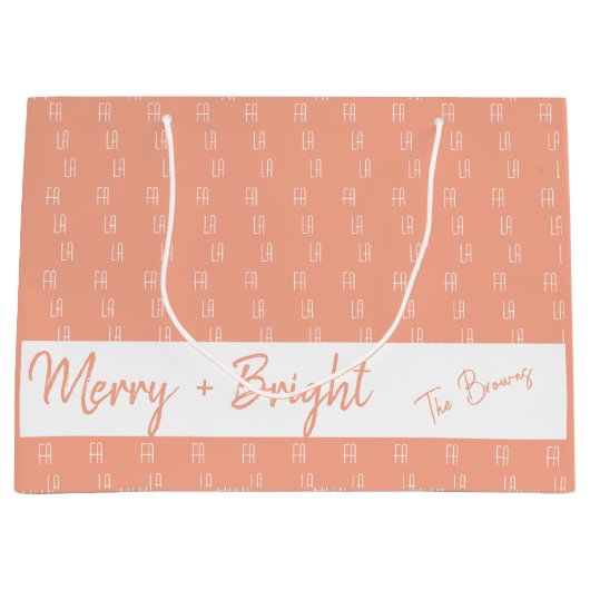 Roze Falala met gepersonaliseerde naam Gift Bag Groot Cadeauzakje (Voorkant)