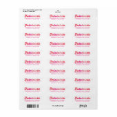 Roze Falalalala Bold Script Modern Vakantieadres Etiket (Full Sheet)