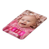 Roze familie Birthday Custom Flexible Photo Magnet Magneet (Linkerzijde)