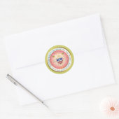 Roze Families op Dienstzegel Ronde Sticker (Envelop)