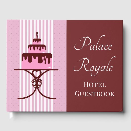 Roze fancy cake hotel Bed en Breakfast Gastenboek (Voorkant)