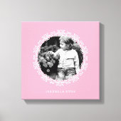 Roze Fancy decoratief Lijst Foto Canvas Afdruk (Voorkant)
