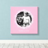 Roze Fancy decoratief Lijst Foto Canvas Afdruk (Insitu (Houten vloer))