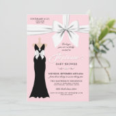 Roze Fancy Elegante Mode Tiffany Baby Shower Kaart (Staand voorkant)