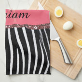 Roze Fancy Glitter Girly Leopard Print Elegant Theedoek (Quarter Fold)