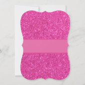 Roze fancy glitter sparkel pop geboortegift  kaart (Achterkant)