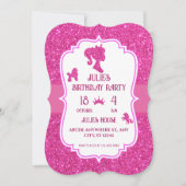 Roze Fancy glitter sparkle pop birthday Kaart (Voorkant)
