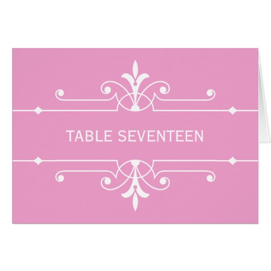Roze Fancy Kaart voor siertabelnummer (Voorkant Horizontaal)