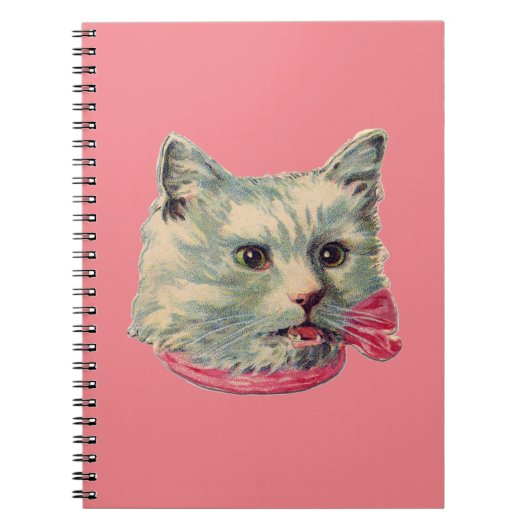 Roze  Fancy Kat Spiral Foto Notitieboek (Voorkant)