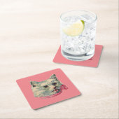 Roze Fancy kattenpapier Onderzetter (Insitu)