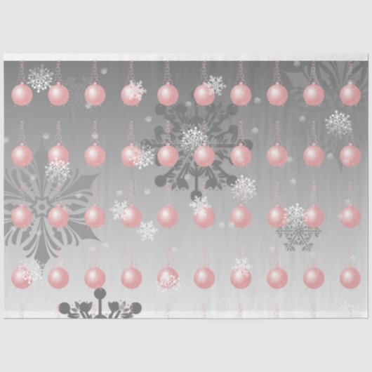 Roze Fancy kerstboompapier Tissuepapier (Voorkant)