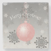 Roze Fancy kerstboomsteen Onderzetter (Voorkant)