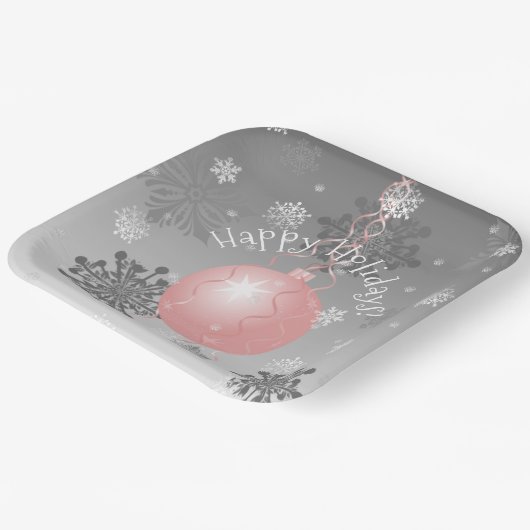 Roze Fancy kerstpapier Bord (Gebogen)
