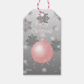 Roze Fancy kerstsierbeker Label Cadeaulabel (Voorkant)