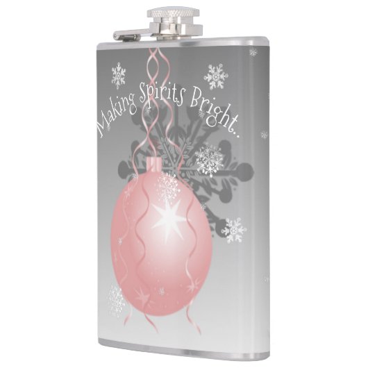 Roze Fancy kerstsierfles Heupfles (Links)