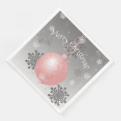 Roze Fancy kerstsierkrant Napkin Servet (Hoek)