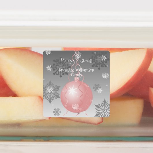 Roze Fancy kerstsierlabel Labels (Aangebracht)