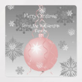 Roze Fancy kerstsierlabel Labels (Design 1)