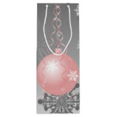 Roze Fancy kerstsiertas met cadeau Wijn Cadeautas (Achterkant)