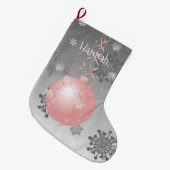 Roze Fancy kerstversiering Grote Kerstsok (Voorkant (Hangend))