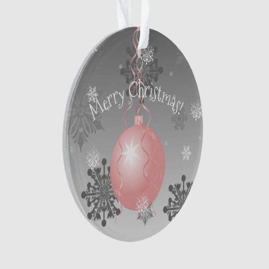 Roze Fancy kerstversiering Ornament (voorkant)