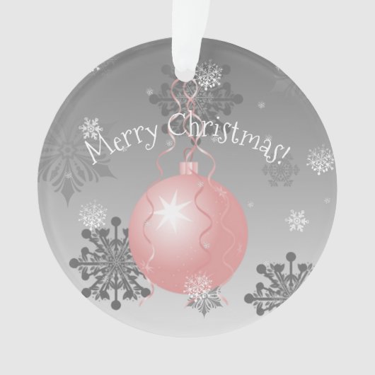 Roze Fancy kerstversiering Ornament (voorkant)