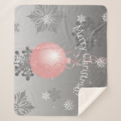 Roze Fancy kerstversiering Sherpa Blanket Sherpa Deken (Voorkant)