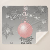 Roze Fancy kerstversiering Sherpa Blanket Sherpa Deken (Voorkant (horizontaal))