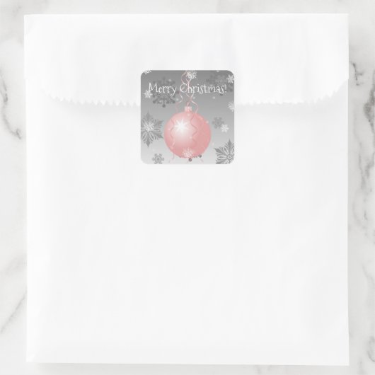 Roze Fancy kerstversiering Sticker (Tas)
