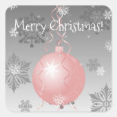 Roze Fancy kerstversiering Sticker (Voorkant)
