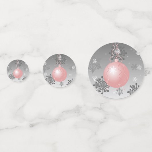 Roze Fancy kerstversieringstabel Confetti (Voorkanten)