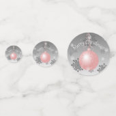 Roze Fancy kerstversieringstabel Confetti (Achterkanten)