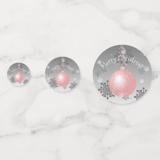 Roze Fancy kerstversieringstabel Confetti (Achterkanten)