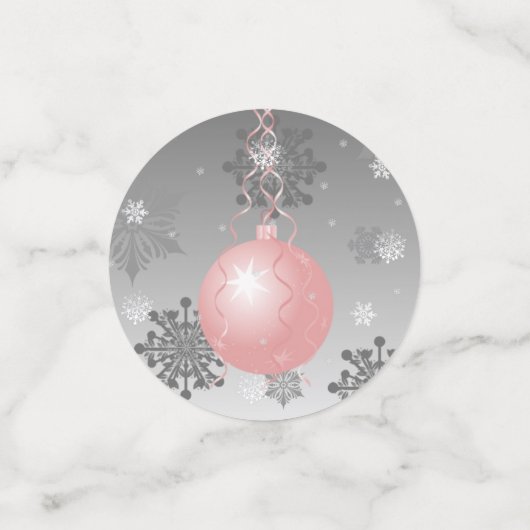 Roze Fancy kerstversieringstabel Confetti (Kleine voorkant)