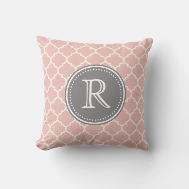 Roze Fancy monogram - Aangepaste pilot Kussen (Voorkant)