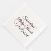 Roze Fancy Monogram Baby shower Servet (Hoek)