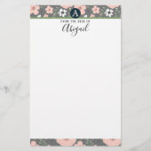  roze Fancy monogram Briefpapier (Voorkant)