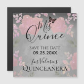 Roze Fancy Rozen Quinceanera Roze sparen de Datum (Voorkant / Achterkant)