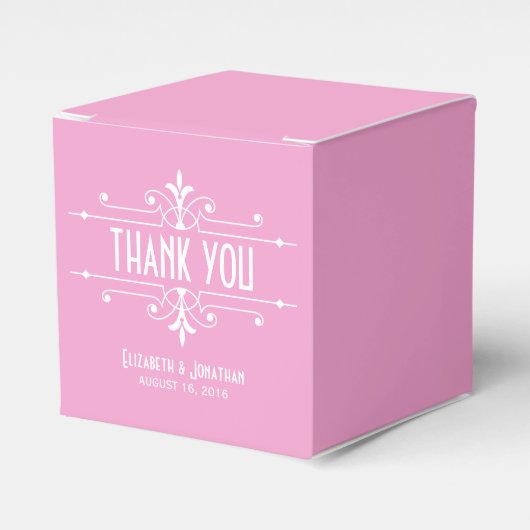 Roze Fancy sierdozen Bedankdoosjes (Voorkant Zijde)