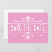 Roze Fancy sierlijk sparen het Briefkaart van de D (Voorkant / Achterkant)