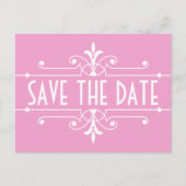 Roze Fancy sierlijk sparen het Briefkaart van de D (Voorkant)