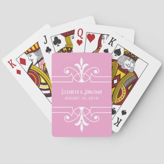 Roze Fancy speelkaarten voor sierdoeleinden (Achterkant)