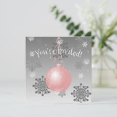 Roze Fancy uitnodiging voor kerstversiering (Staand voorkant)