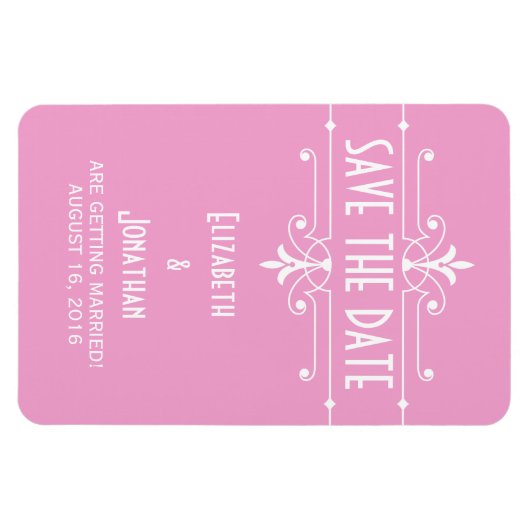 Roze Fancy Versiering sparen de Magnet van de Datu Magneet (Horizontaal)