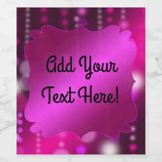 Roze Fancy wijnlabels die u aanpast Wijn Etiket (Enkel label)